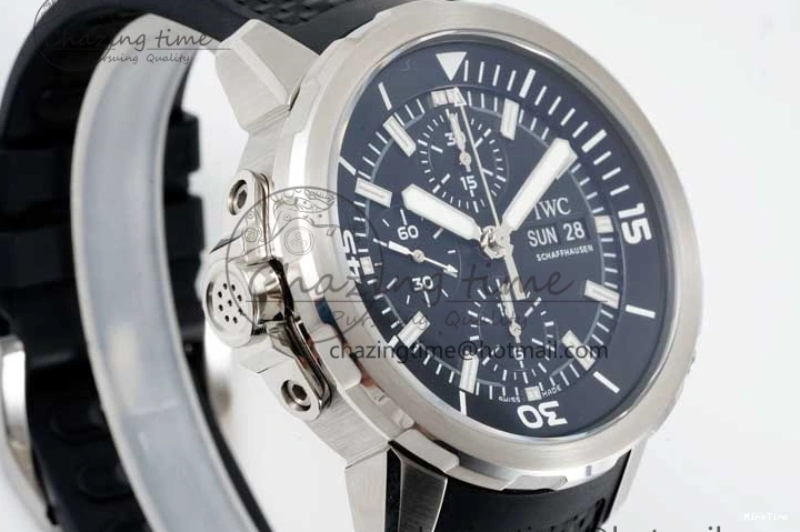 MIROTIME 0425 Aquatimer Chrono SS RSF 1:1 Best Edition Black Dial on Black Rubber Strap A EyeCatching 7073